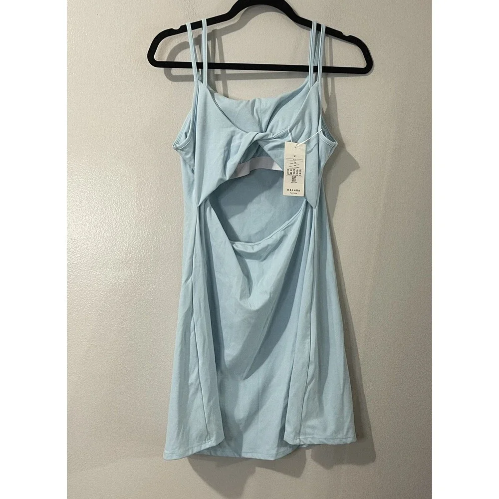 HALARA Dress Women’s Medium Blue NWT Cloudful Fabric Twisted Exercise Athleisure - Picture 7 of 8